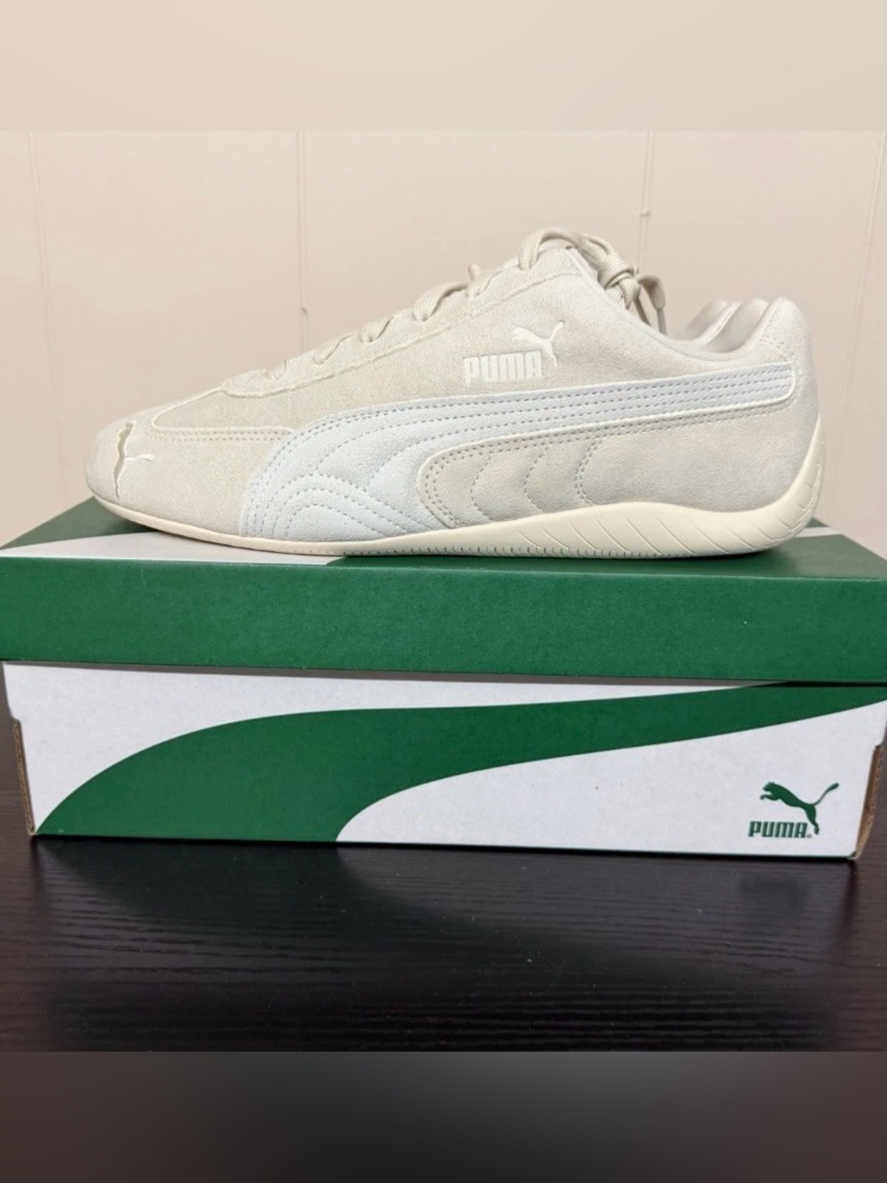 Puma Speedcat OG Men’s Suede Low-Top Sneaker in White Alpine Snow